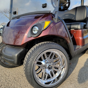 2018 Yamaha Drive2 EFI Quietech Used Gas Golf Cart - Metallic Burgundy