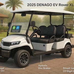 2025 Denago EV Rover XL 4 Seater Electric Golf Cart - New