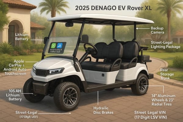 agc-1b26648f-6f06-40b6-8174-1ecb742f57af 2025 Denago EV Rover XL 4 Seater Electric Golf Cart - New