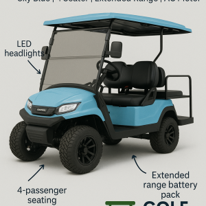 2024 Evolution D5 Ranger 2+2 Sky Blue 4 Seater Used Electric Golf Cart