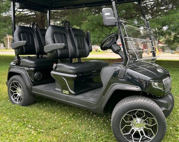 2022 Evolution Ranger Black 4 Seater Electric Golf Cart - Brand New