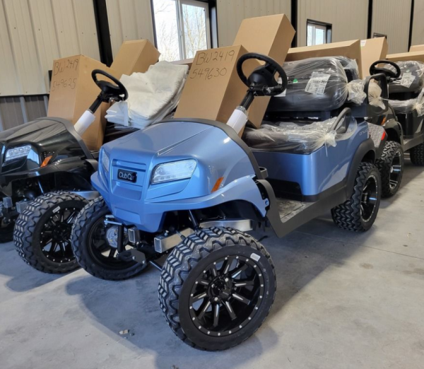 The 2024 Club Car Onward Lifted 4 Passenger HP Lithium offers advanced LG Chem lithium power, luxury seating for four, lifted