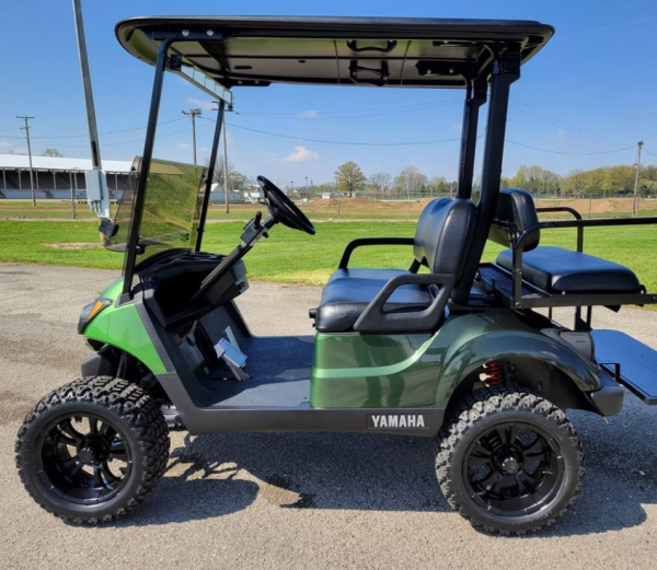 2018 Yamaha Drive2 EFI Quietech Used Gas Golf Cart - Green Fade Lifted