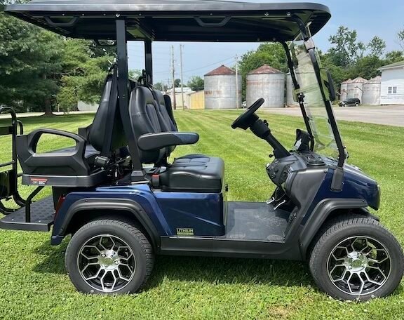 2024 Evolution D5 Ranger 2+2 Mediterranean Blue 4 Seater Electric Golf Cart - New