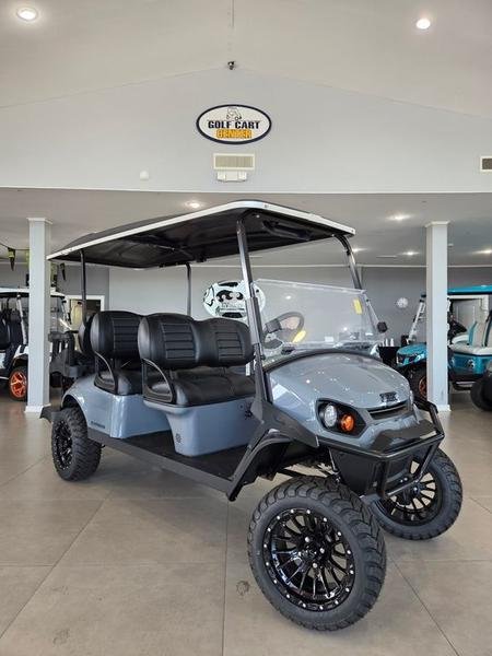 2025 E - Z - GO Express 6 Gas Lifted Slate 6 - Passenger Lifted Golf Cart Charleston SC (Side View)