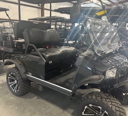 2024 Evolution Forester 4 Plus Black Lifted 4 Seater Electric Golf Cart - New