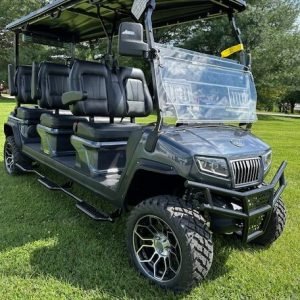 2024 Evolution D5 Maverick 6 Gray Forward Facing 6 Passenger Lifted Electric Used Golf Cart - Extended Range Lithium