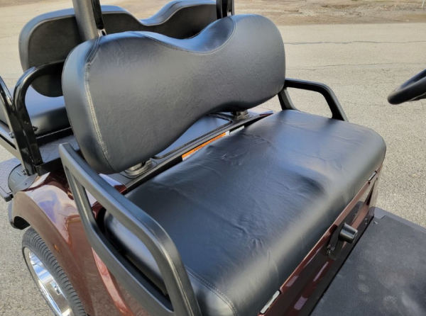 2018 Yamaha Drive2 EFI Quietech Used Gas Golf Cart - Metallic Burgundy