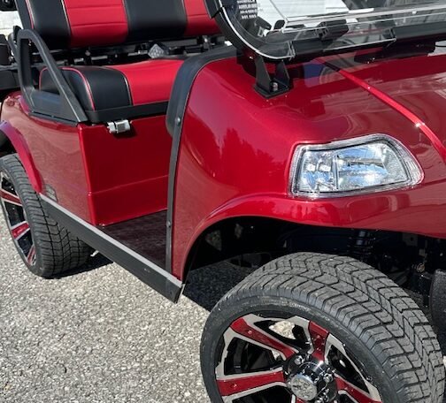2024 Evolution Classic 4 Plus Red 4 Seater Electric Golf Cart - New