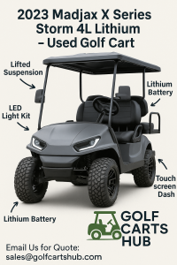 2023 Madjax X Series Storm 4L - Lifted Lithium Golf Cart - 4 Passenger - Storm Gray - Fully Serviced