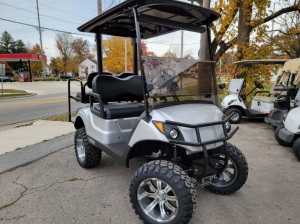 2017 Yamaha Drive2 Lifted Used Gas Golf Cart - Silver