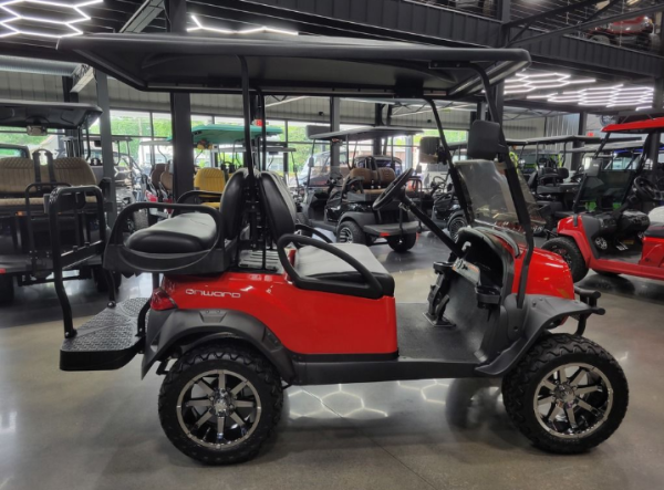 2025 Club Car Onward Lifted 4 Passenger Gas - Kohler Engine - Rally Red