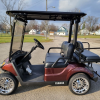 2018 Yamaha Drive2 EFI Quietech Used Gas Golf Cart - Metallic Burgundy