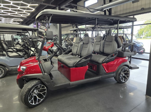2025 Atlas 6 Passenger Electric Golf Cart - 210AH Lithium - Candy Red