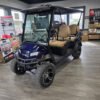 2027 Club Car Onward 4 Forward lifted lithium golf cart in Blue Onyx with four forward-facing seats